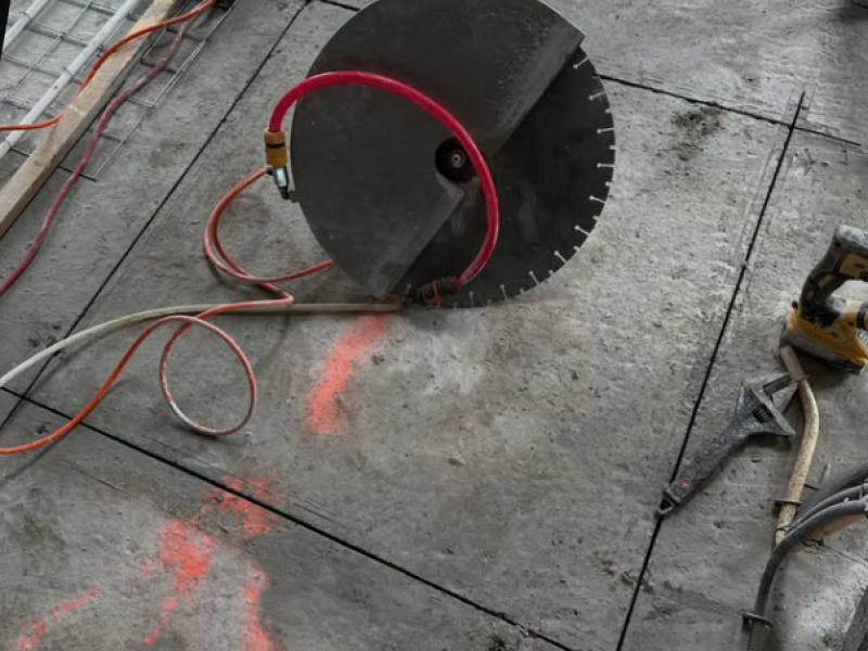 Zaagwerkzaamheden betonnen vloer